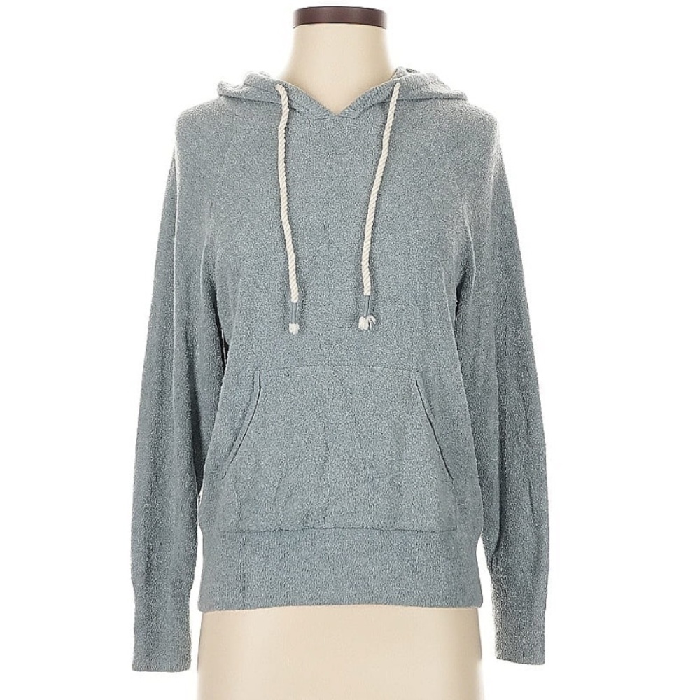 Cozy Women's Hooded Pullover Sweater in Light Blue Young Fabulous and Broke